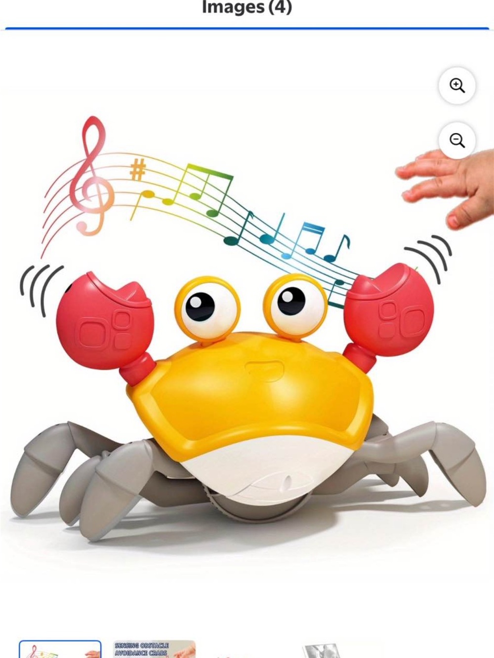 Yellow Crab Musical Toy for Kids - Interactive Clapping Crab